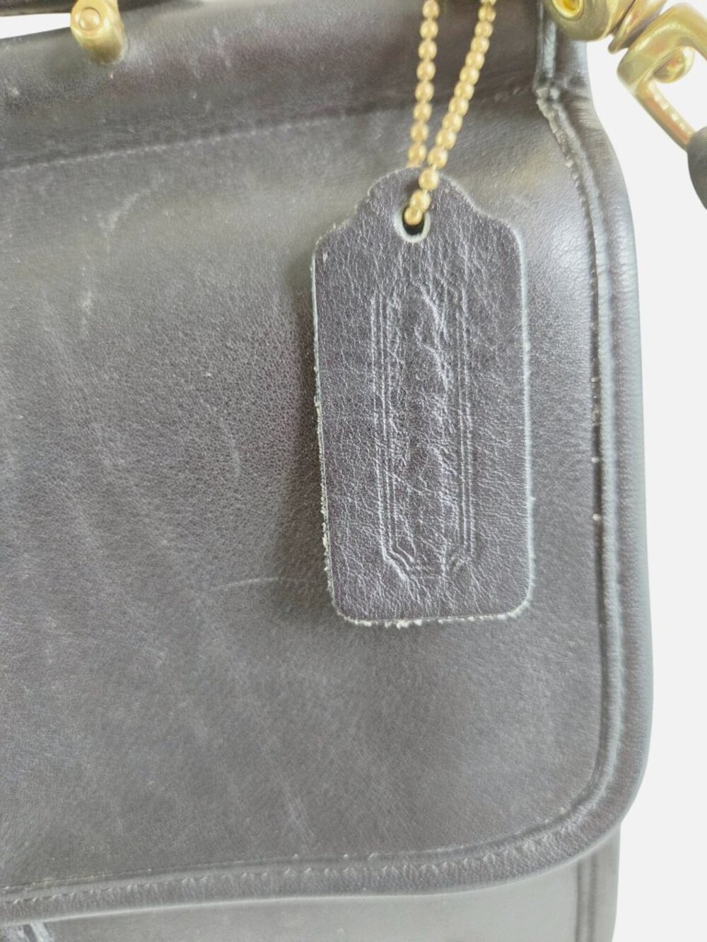 Vtg Coach Willis Bag Black Leather 9927 Cross Body Shoulder Bag Hangtag Made USA - Picture 6 of 16